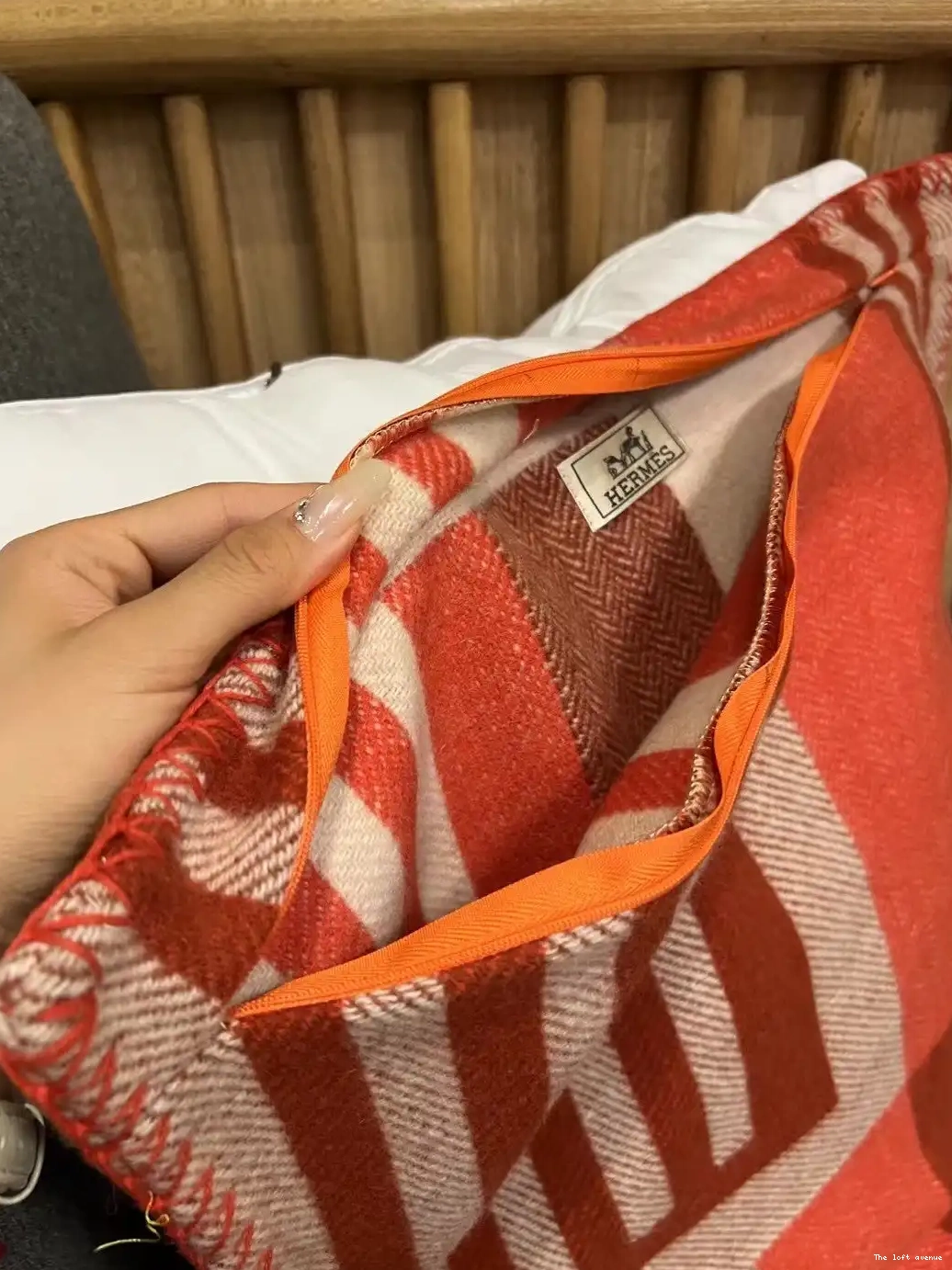 WOOL PILLOW HERMES THROW ITHAQUE 0519